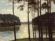 Walter Leistikow Evening mood at the battle lake oil painting picture wholesale